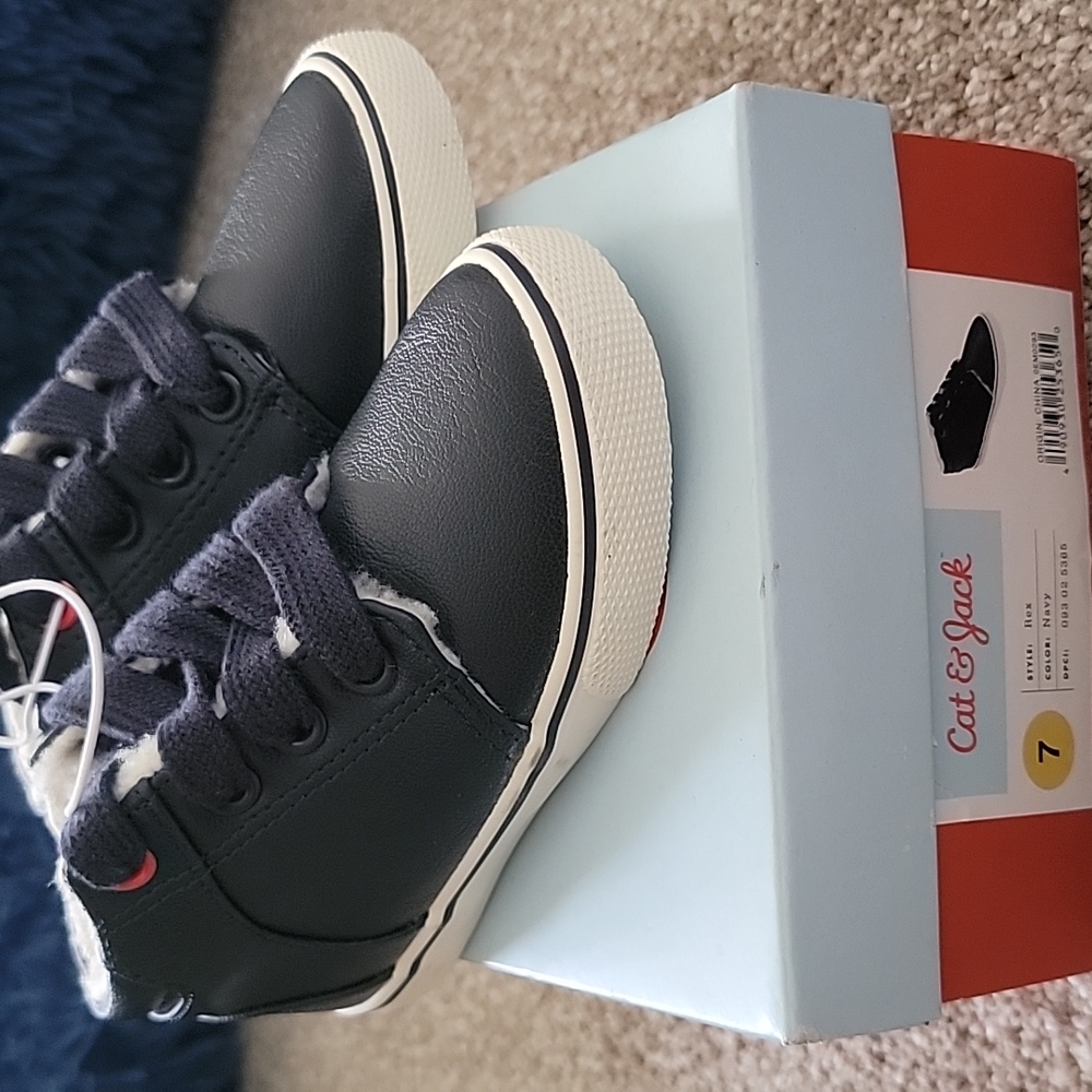 NEW Toddler Boys Cat & Jack Navy Blue Shoes Sz 7